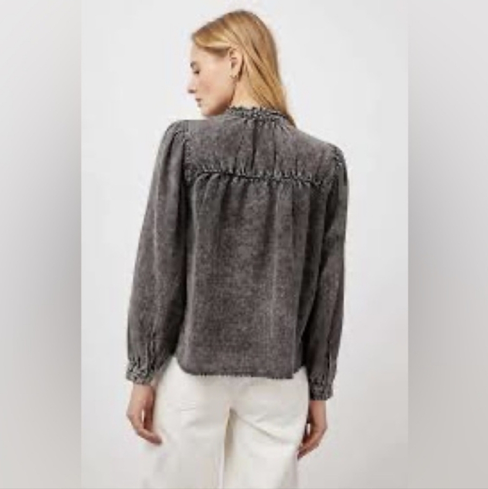 Rails Denim Button Down Long Sleeve Shirt Black W… - image 7